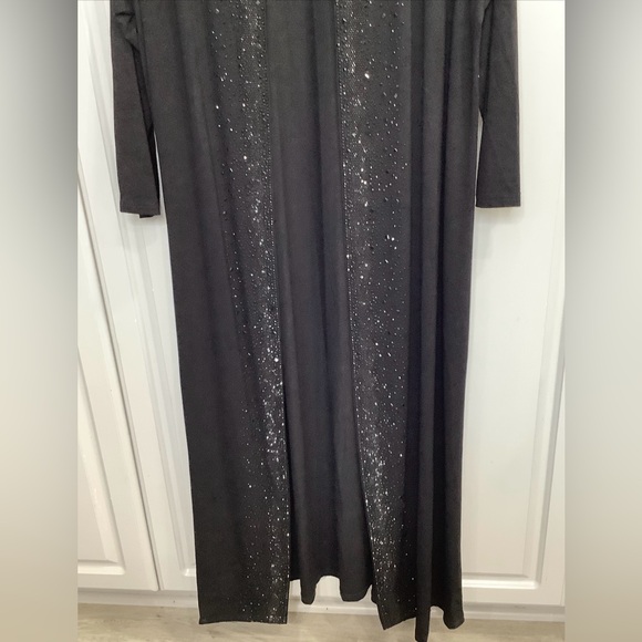 Gardy Long Rhinestone Studded Bling Kimono Jacket 3/4 Sleeve Open Front Size Med - Picture 4 of 8